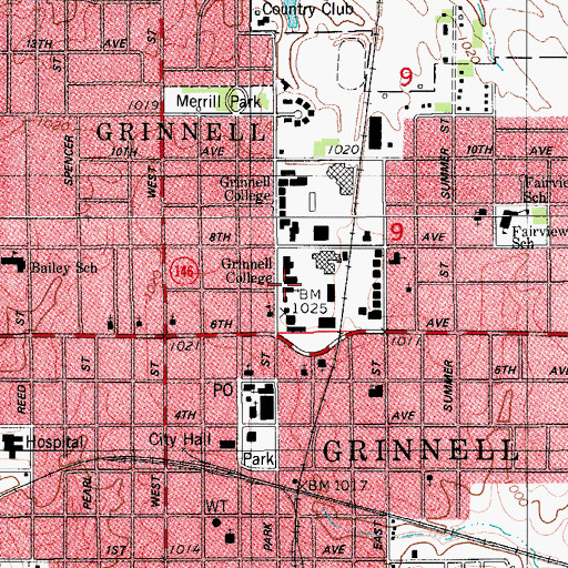 Topographic Map of Steiner Hall, IA