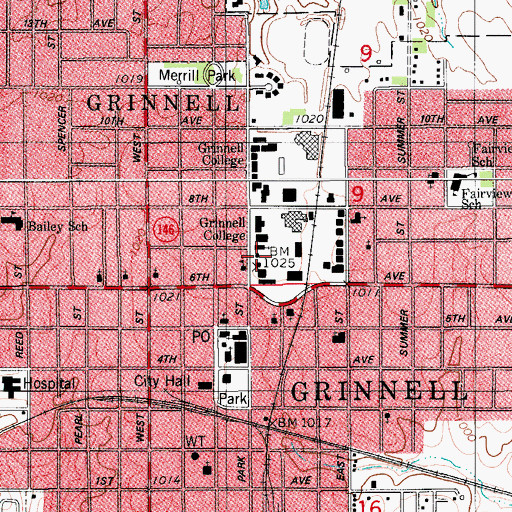 Topographic Map of Goodnow Hall, IA