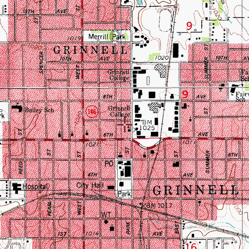 Topographic Map of Harry Hopkins House, IA