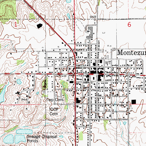 Topographic Map of Montezuma Medical Clinic, IA