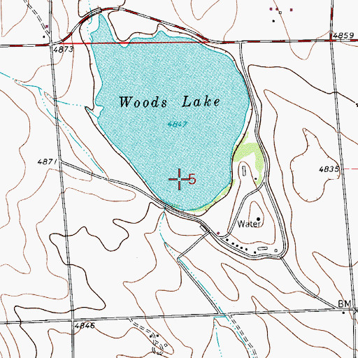 Topographic Map of Wood Dam, CO