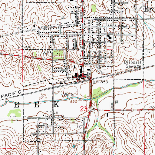 Topographic Map of Brooklyn Post Office, IA