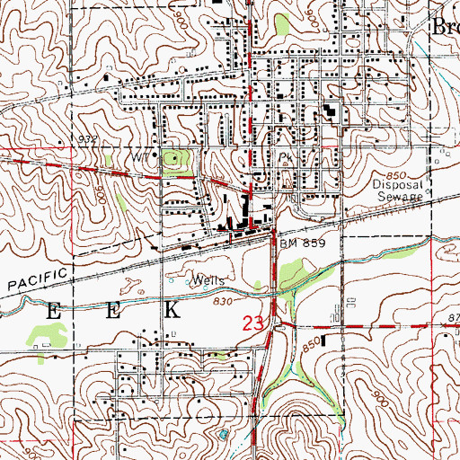 Topographic Map of Brooklyn Elevator Incorporated Elevator, IA