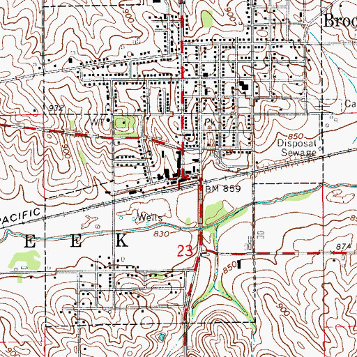 Topographic Map of Brooklyn, IA
