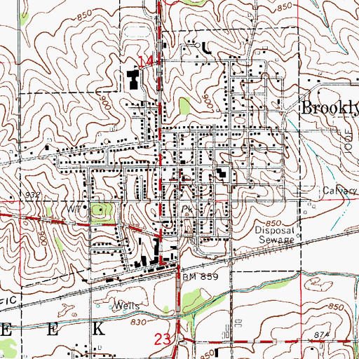 Topographic Map of Presbyterian Church, IA