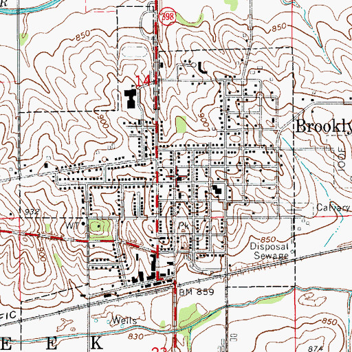 Topographic Map of Methodist Church, IA