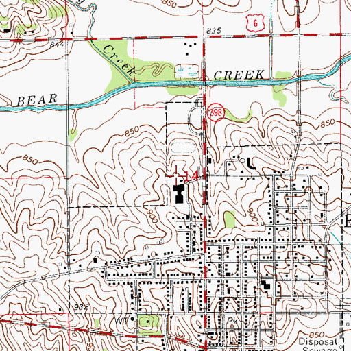 Topographic Map of Brooklyn - Guernsey - Malcom Elementary School, IA