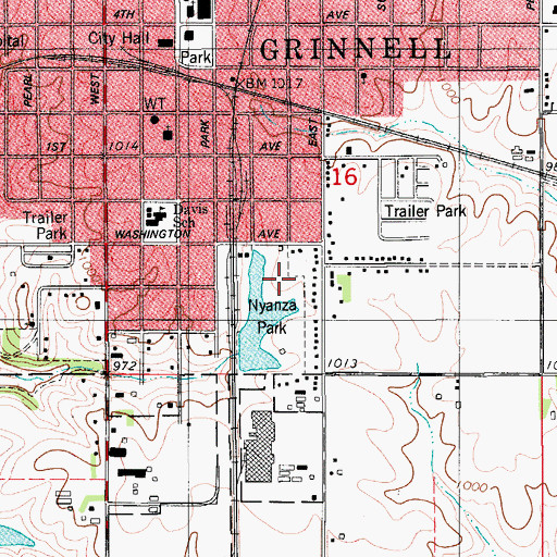 Topographic Map of James Miller Park, IA
