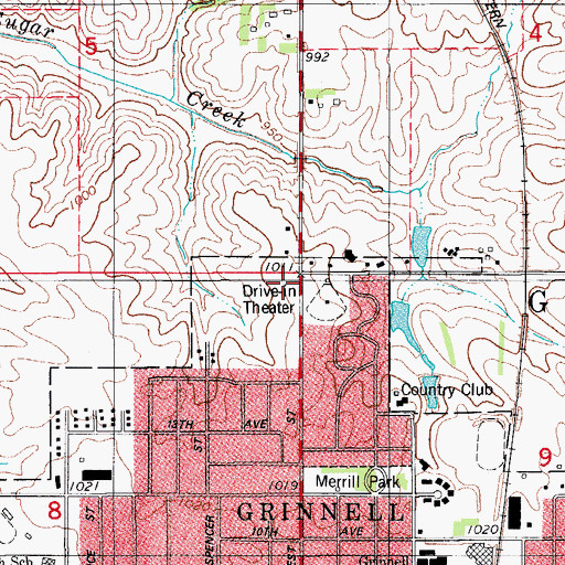 Topographic Map of Van-Horne Park, IA