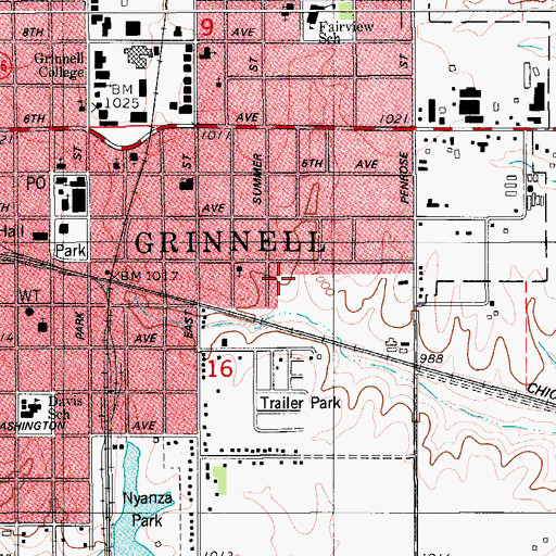 Topographic Map of Jaycee Park, IA