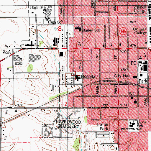 Topographic Map of McCaw Family Medicine, IA