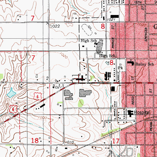 Topographic Map of Friendship Manor Care Center, IA