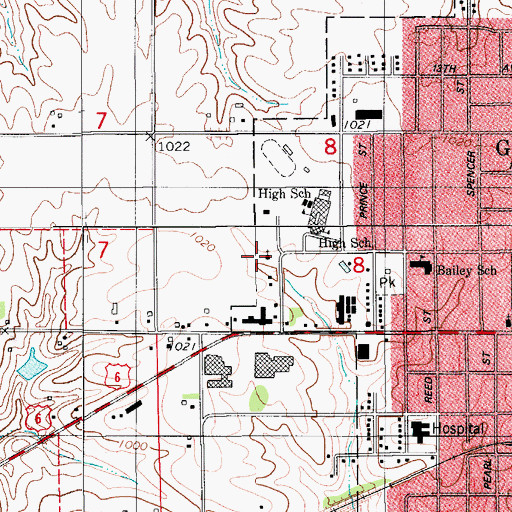 Topographic Map of Church of the Nazarene, IA