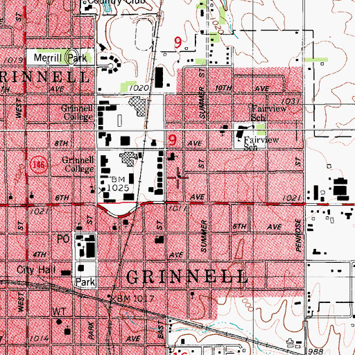 Topographic Map of Church of Christ, IA