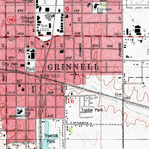 Topographic Map of Church of Christ, IA