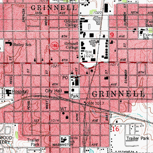 Topographic Map of United Methodist Church, IA