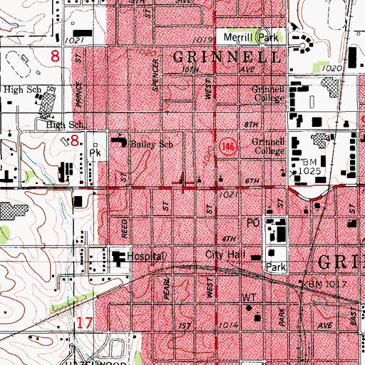 Topographic Map of Grace Community Church, IA