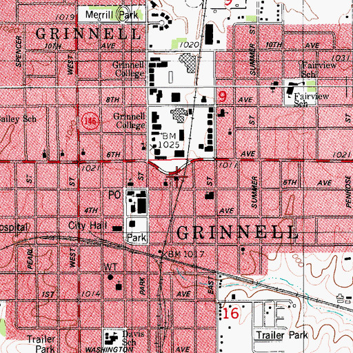 Topographic Map of Saint Paul's Episcopal Church, IA