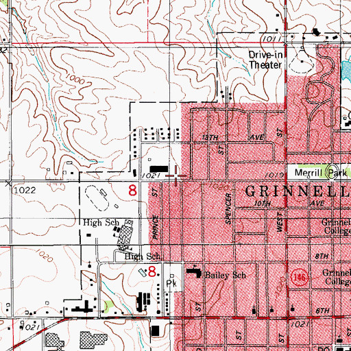 Topographic Map of Immanuel Lutheran Church, IA