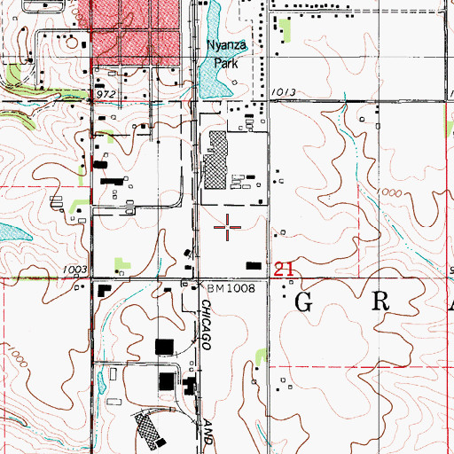 Topographic Map of Poweshiek County Fairgrounds, IA