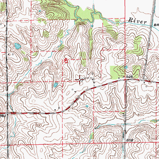 Topographic Map of Light Cemetery, IA
