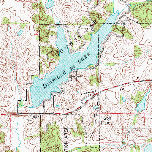 Topographic Map of Diamond Lake County Park, IA