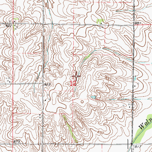 Topographic Map of Squires Cemetery, IA