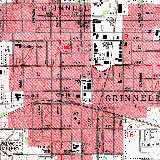 Topographic Map of Honoring President George Washington Historical Marker, IA