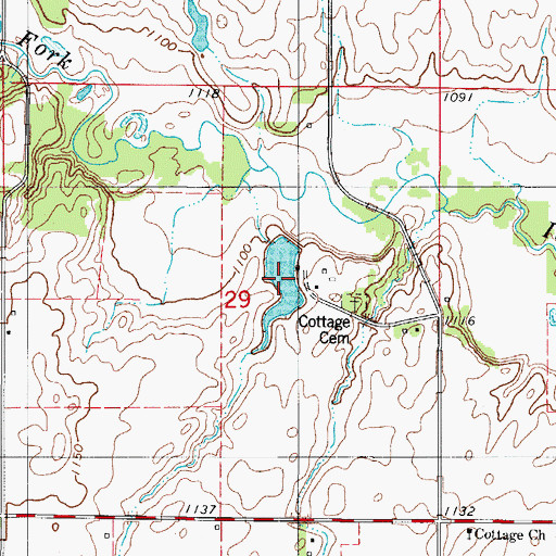 Topographic Map of Gehrkes Lake, IA