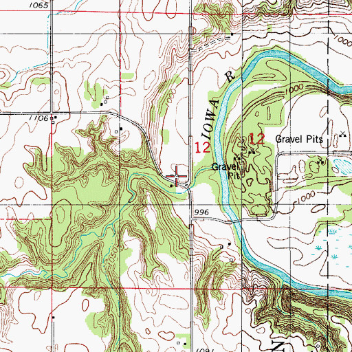 Topographic Map of Hardin City Post Office (historical), IA