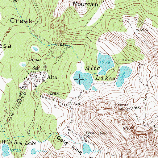 Topographic Map of Alta Reservoir Number 3, CO