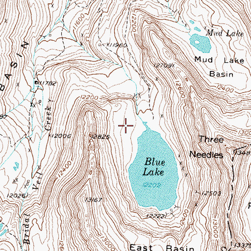 Topographic Map of Blue Lake Number 1 Dam, CO