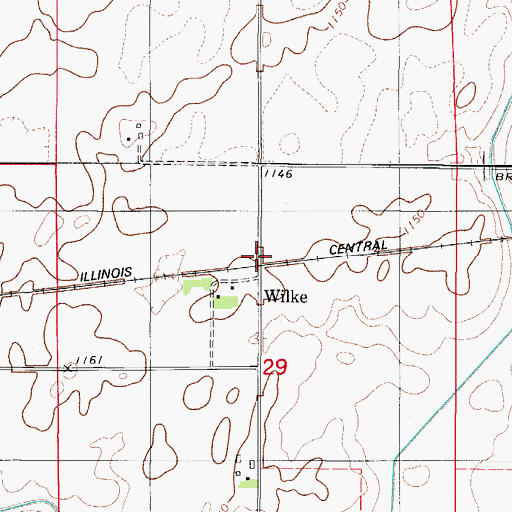 Topographic Map of Wilke Post Office (historical), IA
