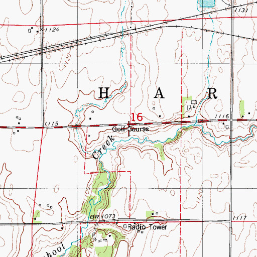 Topographic Map of Meadow Hills Golf Course, IA