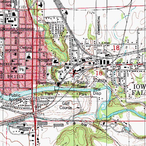 Topographic Map of Farmers Cooperative Elevator, IA