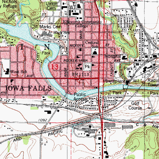 Topographic Map of McFarland Clinic, IA