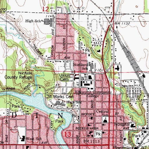 Topographic Map of Bethel Baptist Church, IA