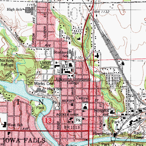 Topographic Map of Church of the Nazarene, IA