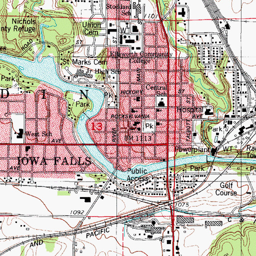 Topographic Map of Church of the Open Bible, IA