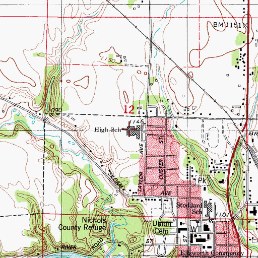 Topographic Map of Iowa Falls - Alden High School, IA
