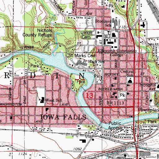 Topographic Map of Assembly Park, IA