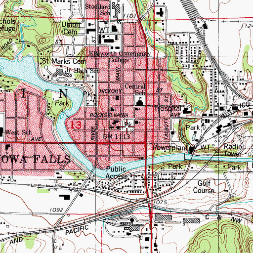 Topographic Map of Estes Park, IA