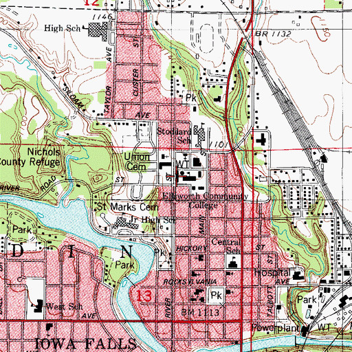 Topographic Map of Wall Dorm, IA