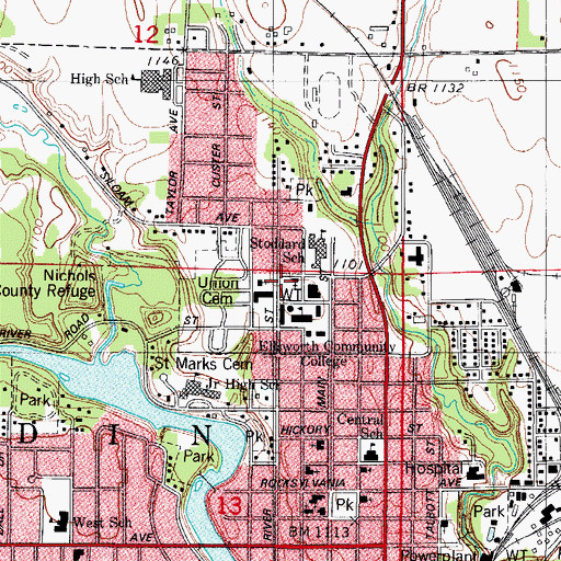 Topographic Map of Trades and Industry Building, IA