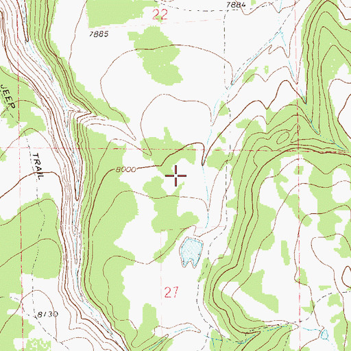 Topographic Map of Duvall Reservoir Number 1, CO