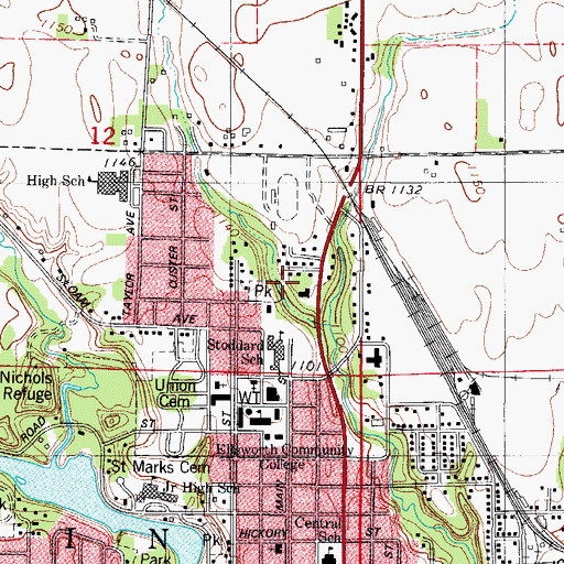 Topographic Map of North Park, IA