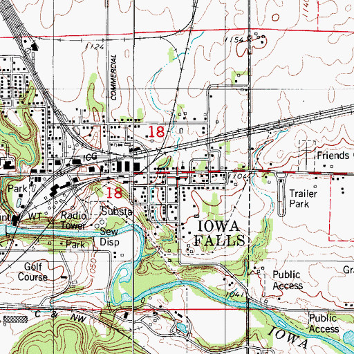 Topographic Map of Julia O'Neil Park, IA