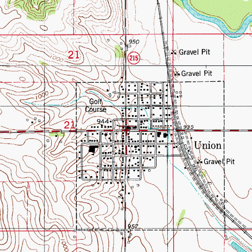 Topographic Map of Union Town Park, IA