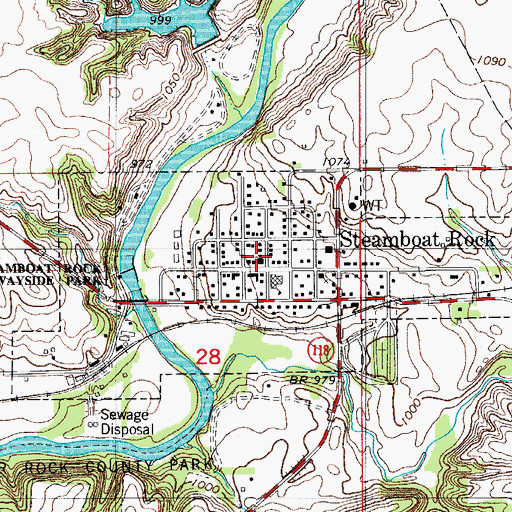 Topographic Map of Presbyterian Church, IA