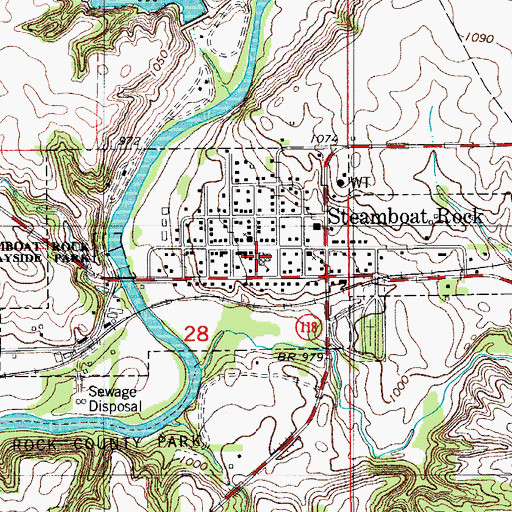 Topographic Map of Steamboat Rock School, IA